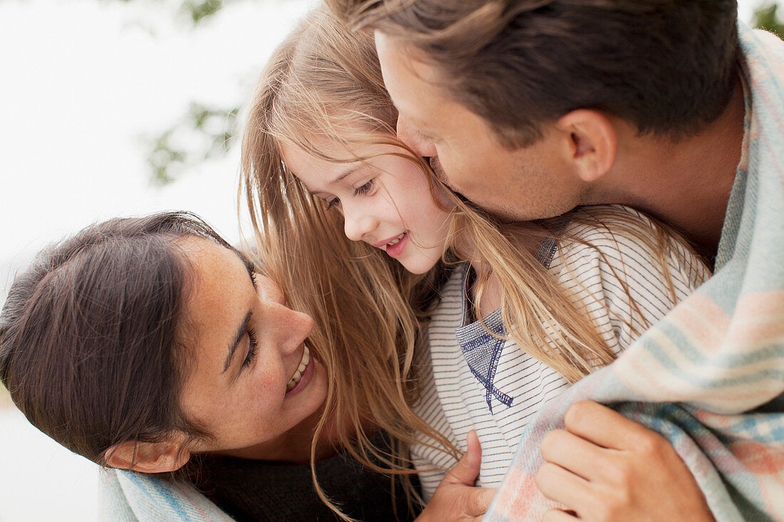 Close up of happy family