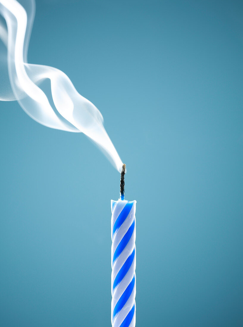 Close up of extinguished birthday candle