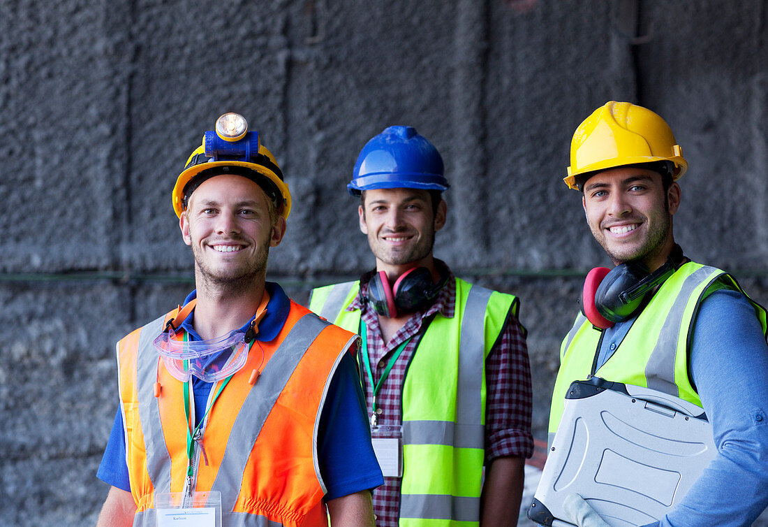Workers smiling on site