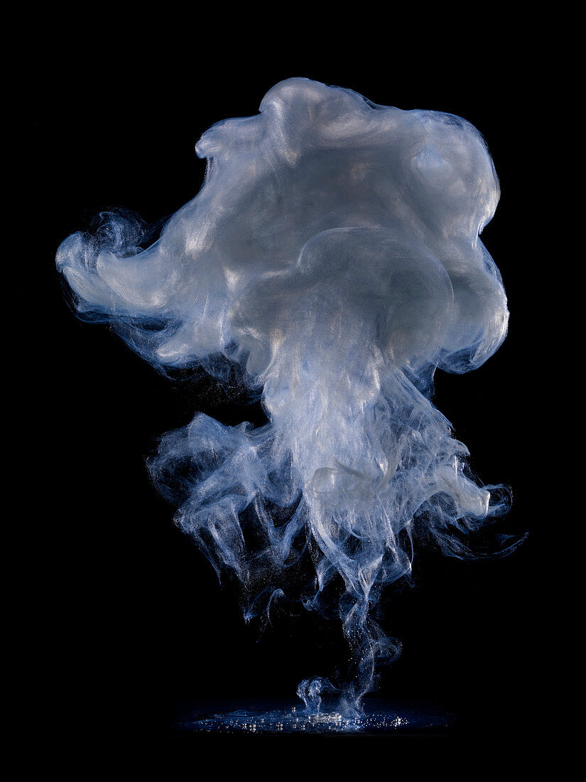 Blue and gray smoke cloud