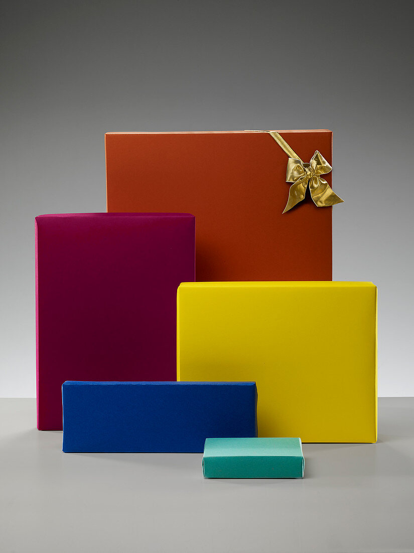 Colorful wrapped Christmas presents