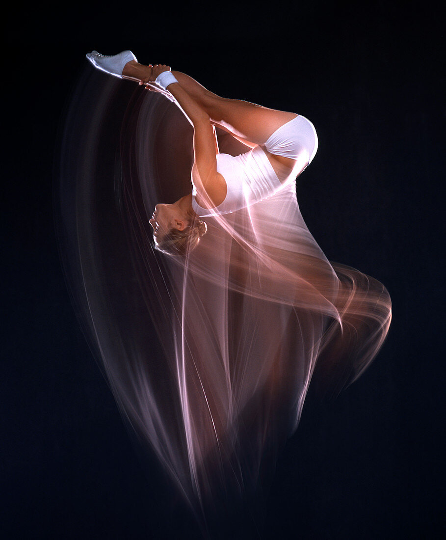Time lapse view of dancer spinning