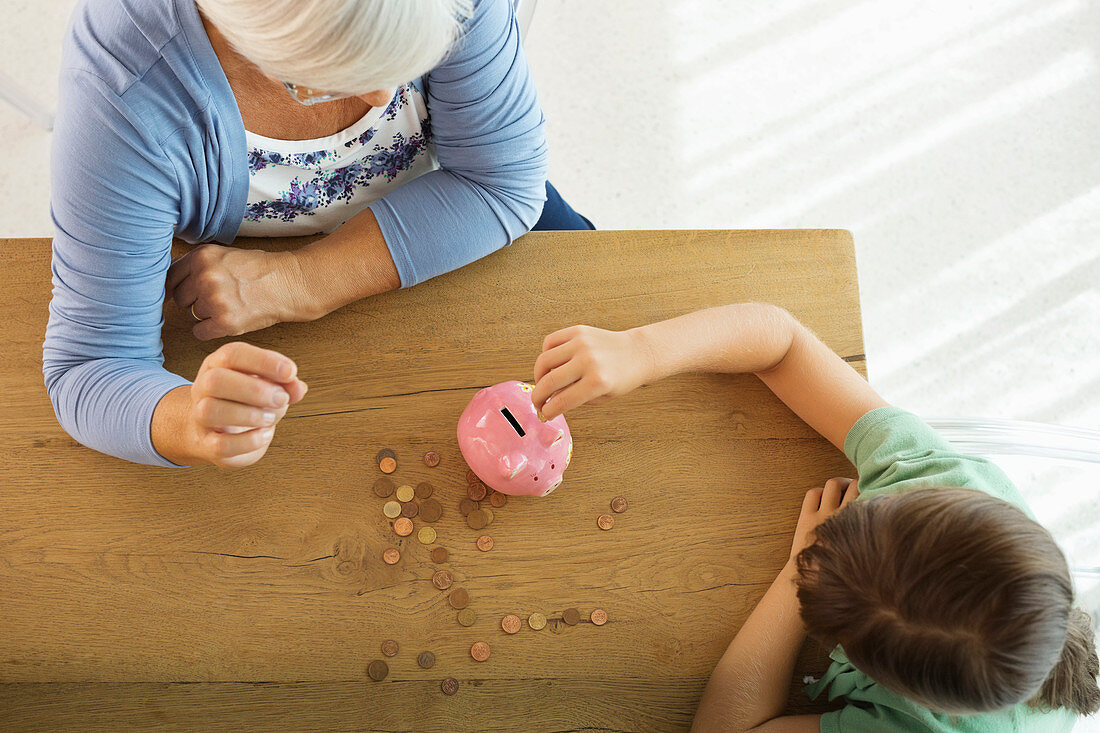 Older woman and granddaughter