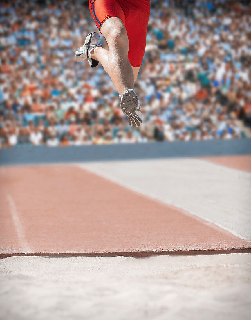 Long jumper over sand pit