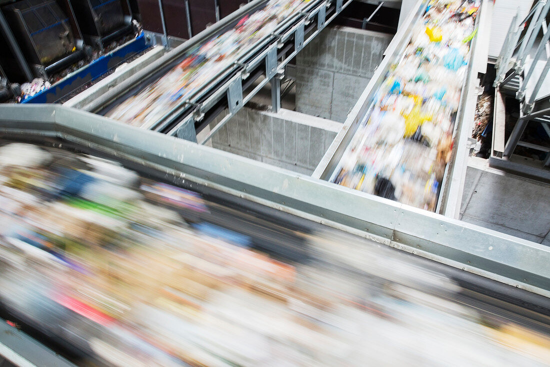 Blurred view of conveyor belts