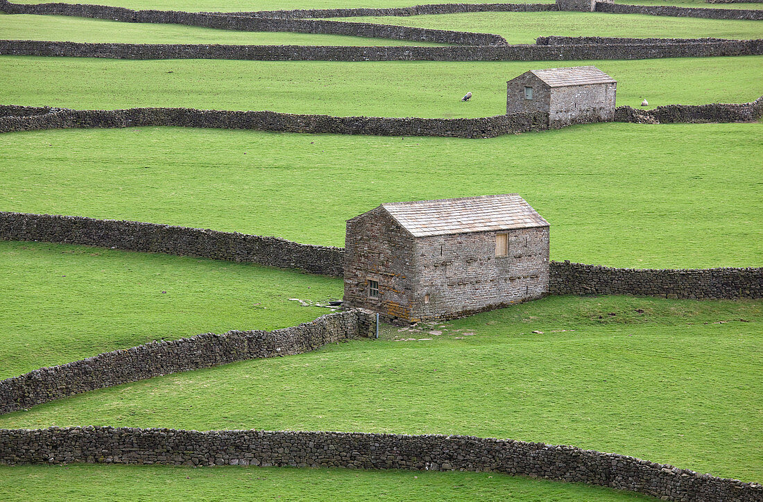 Stone buildings and walls