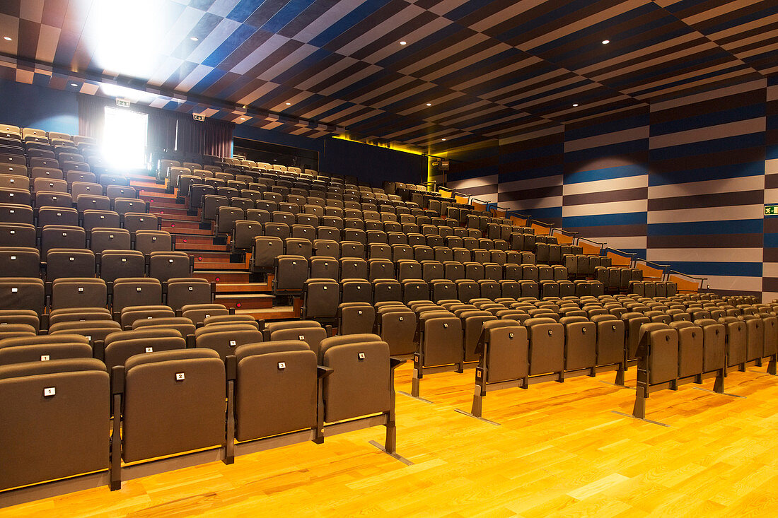 Seats in empty auditorium