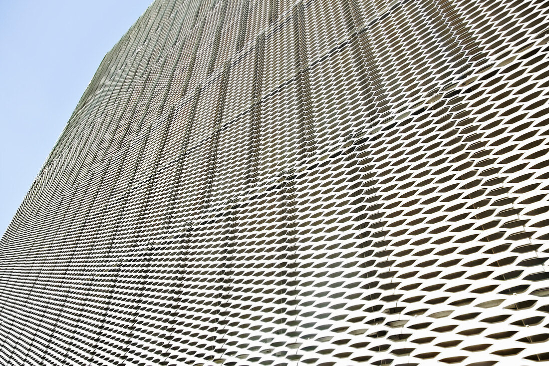 Textured wall on modern building