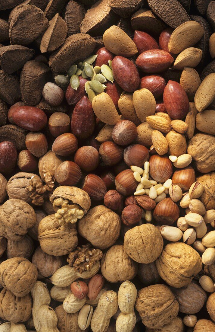 Viele verschiedene Nüsse (Ausschnitt)