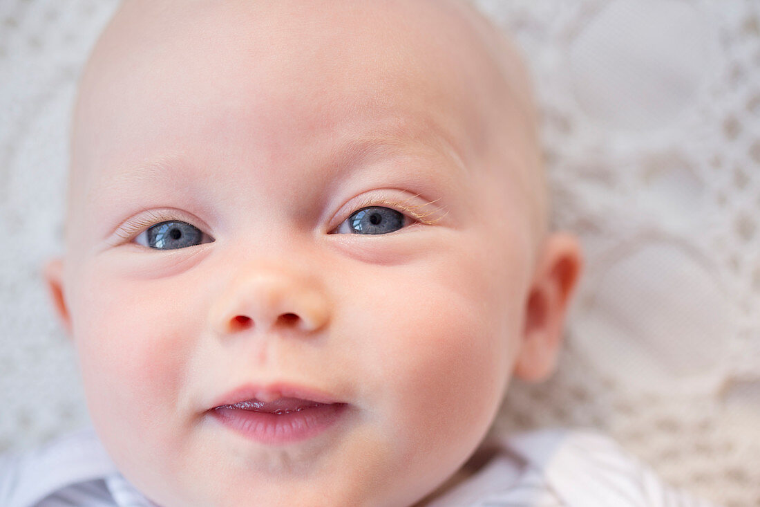 Close up of baby girl's face