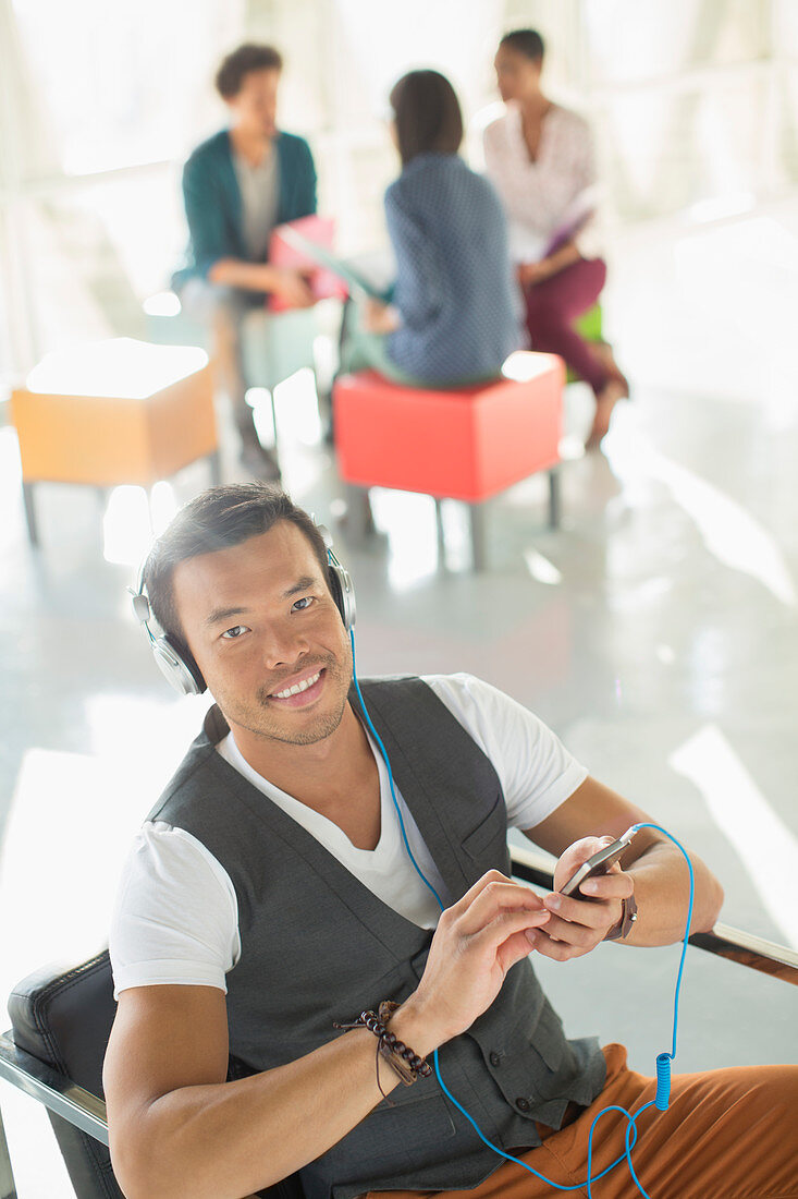 Businessman with headphones