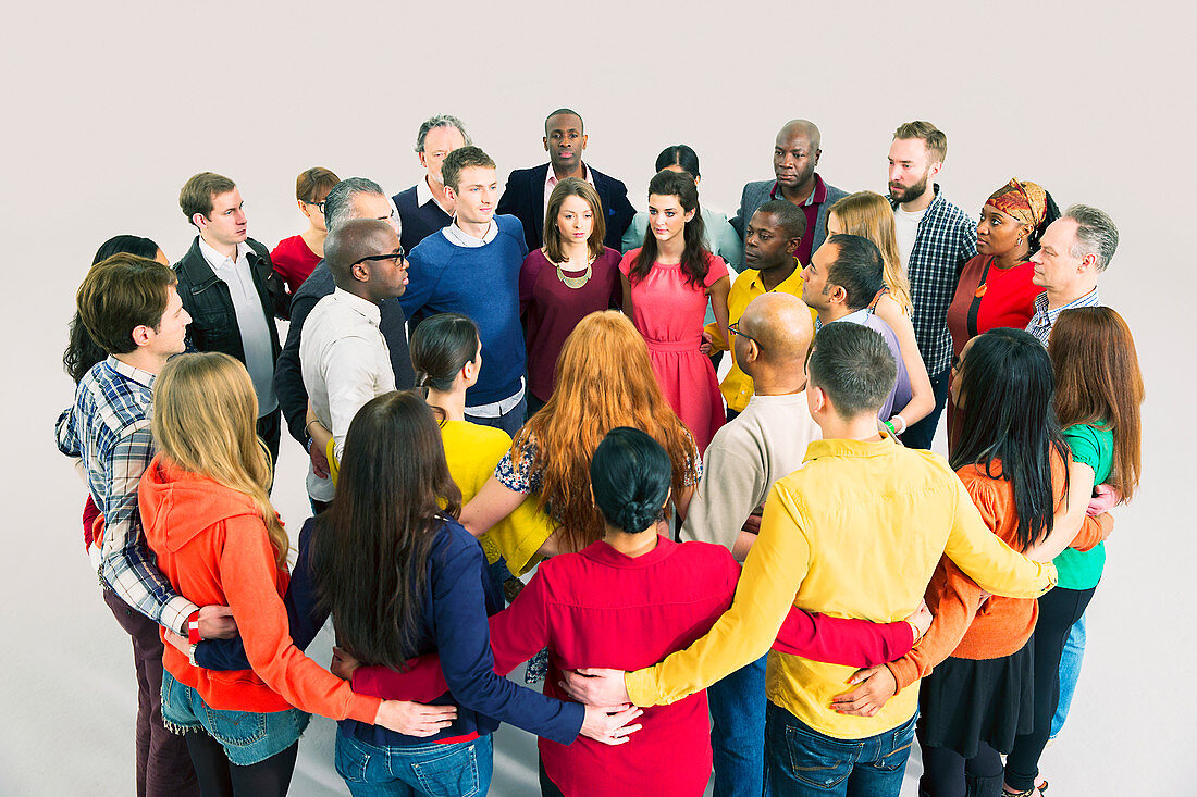 Business people in huddle