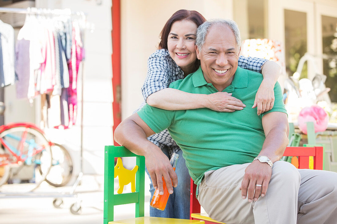 Portrait of smiling couple outdoors