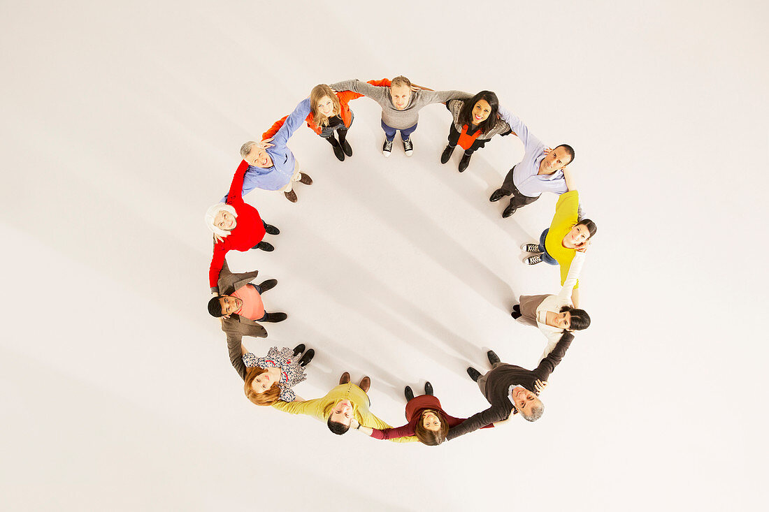 People connected in circle