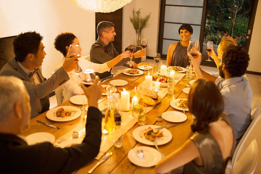 Friends toasting each other