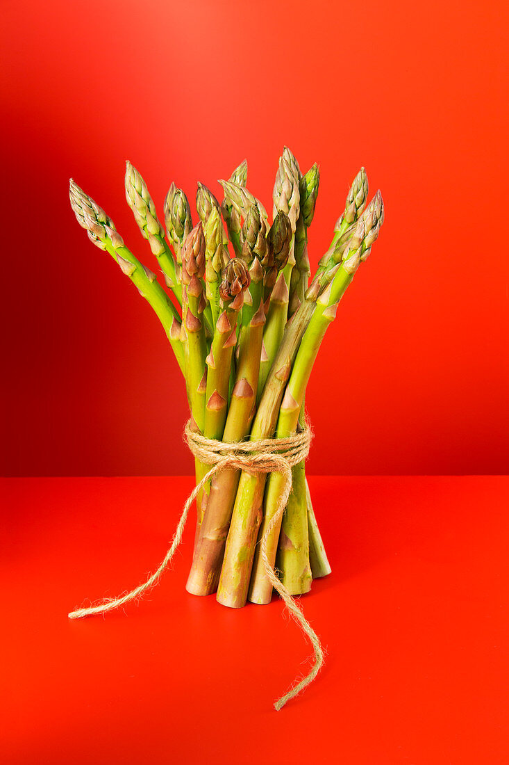 Bunch of asparagus tied with string
