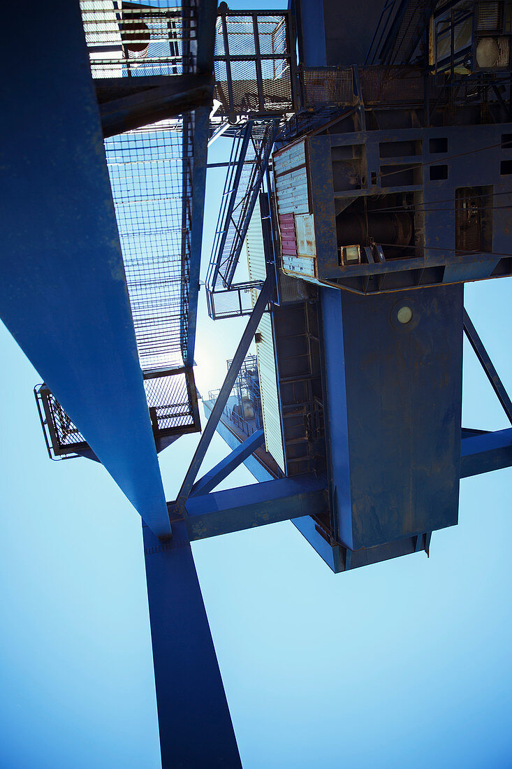 Low angle view of cargo crane