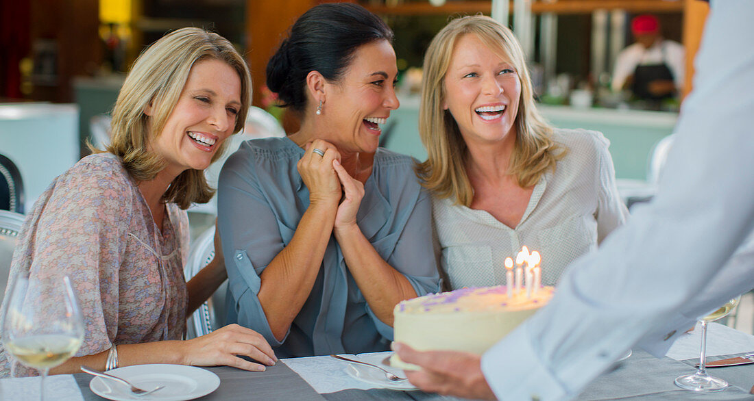 Mature women celebrating birthday