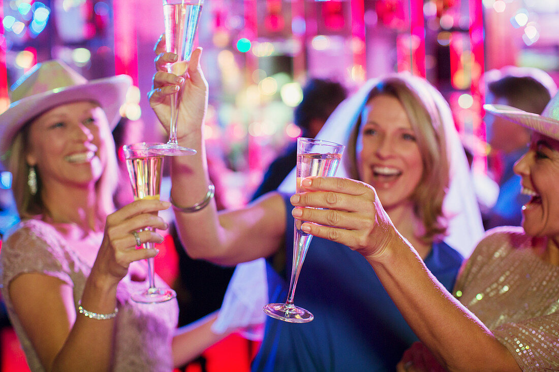 Women toasting at bachelorette party