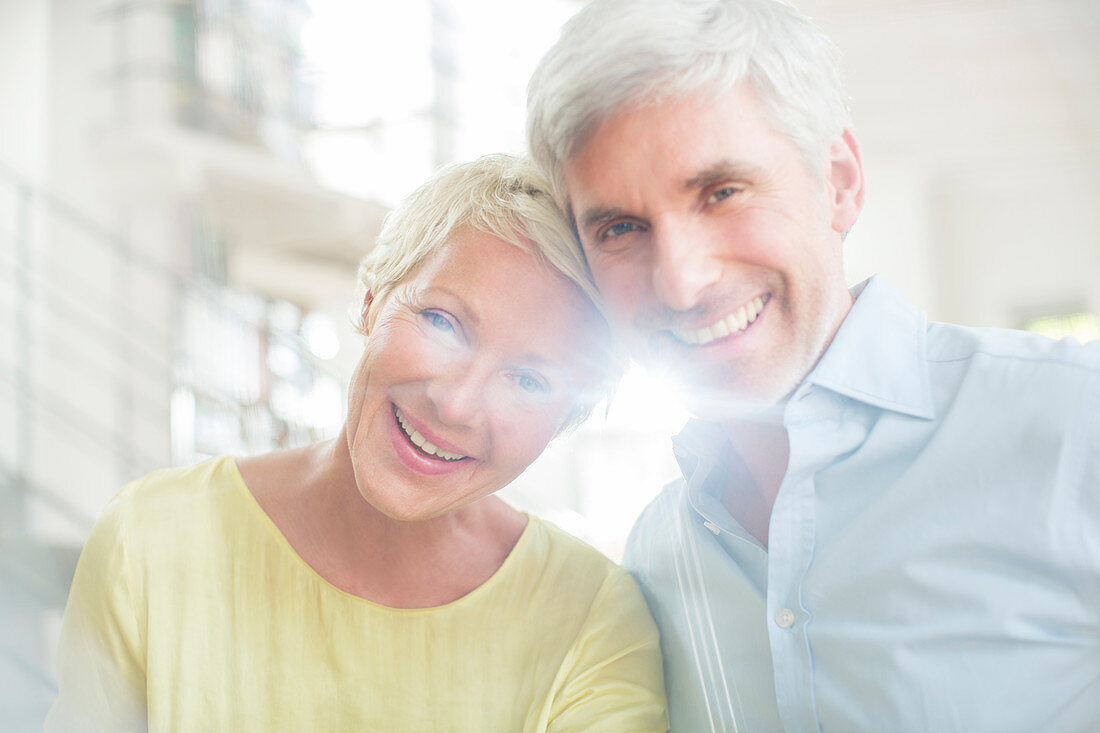 Smiling older couple