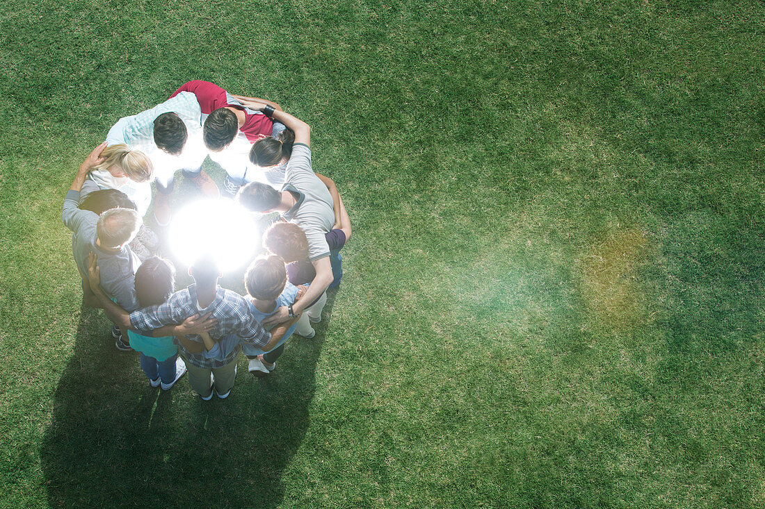 Team huddled in circle