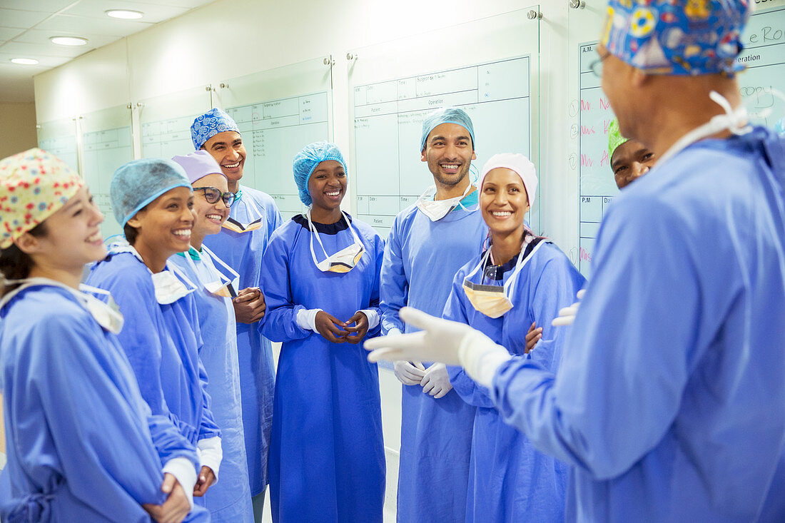 Surgeons meeting in hospital