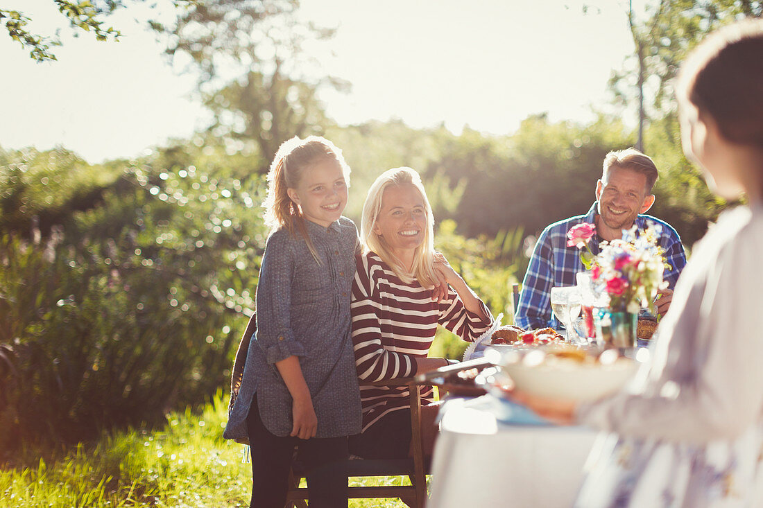 Happy family enjoying lunch