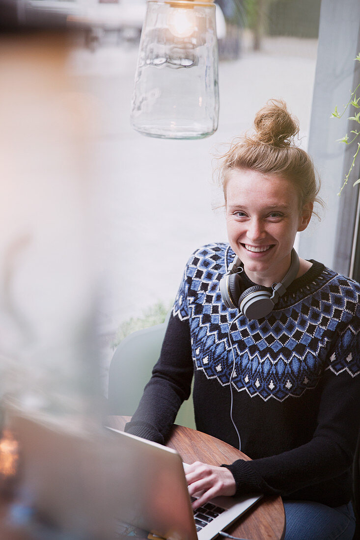 Woman using laptop