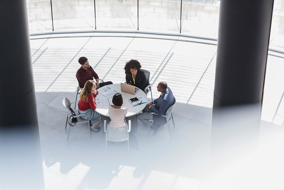 Business people meeting, planning at office table