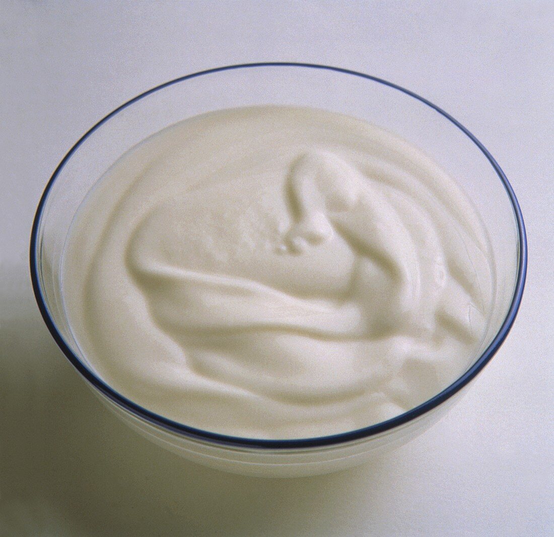 A small bowl of natural yoghurt