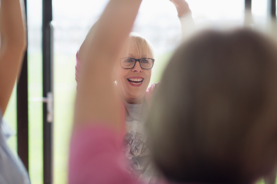 Active senior woman exercising