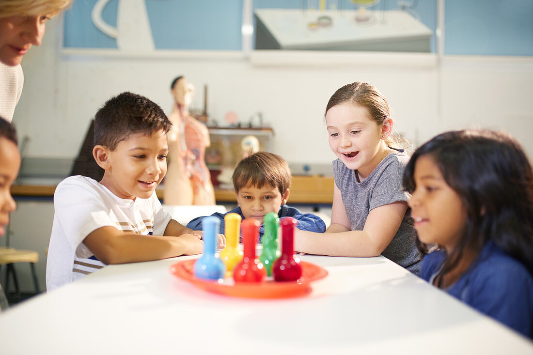 Curious kids enjoying interactive foam exhibit