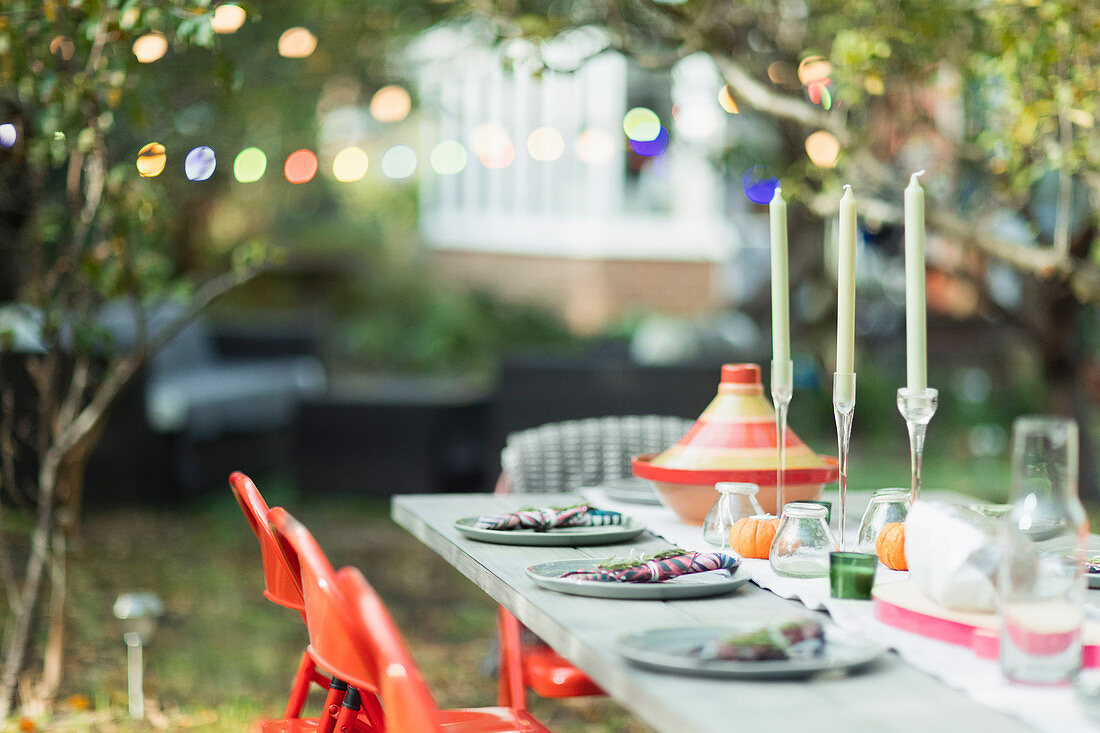 Table set for dinner garden party