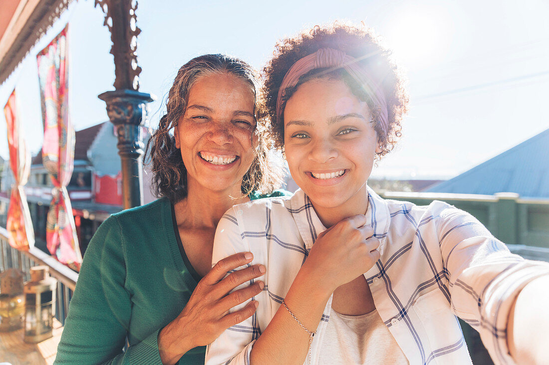 Selfie of mother and daughter