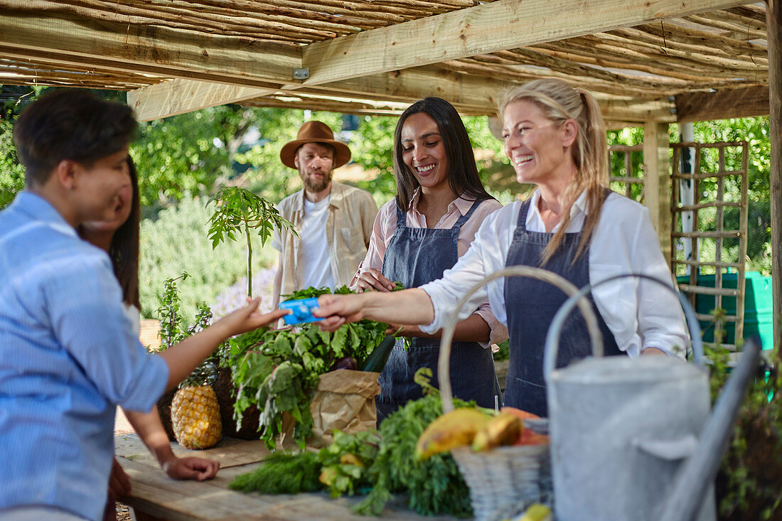 Women working at plant nursery