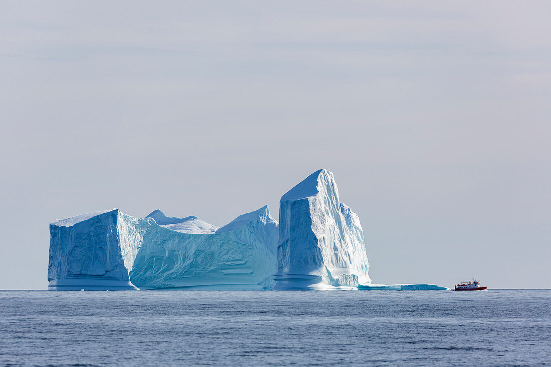 Majestic iceberg formations on blue
