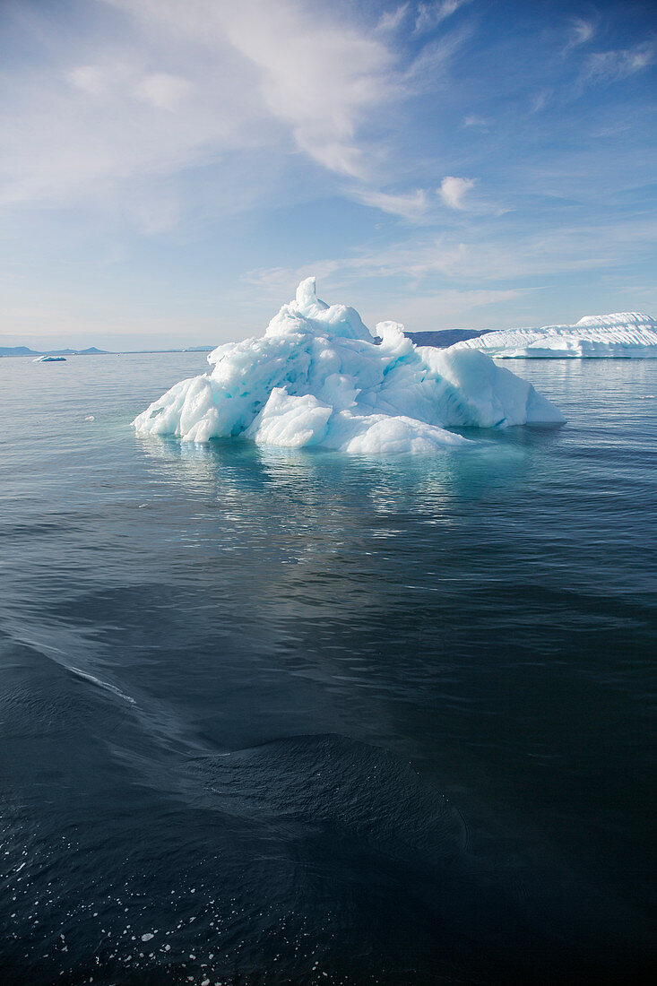 Polar ice melting on Atlantic Ocean Greenland