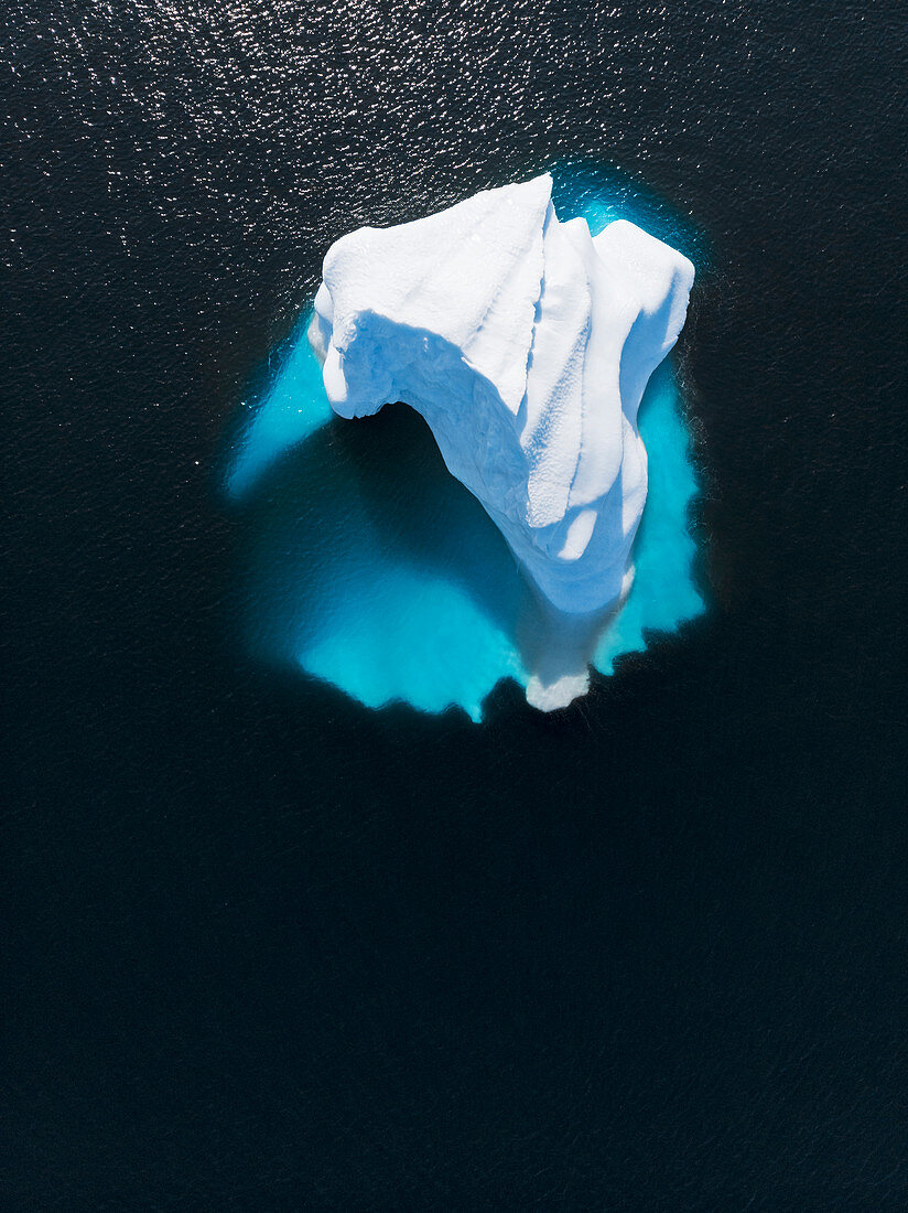 Aerial view majestic iceberg