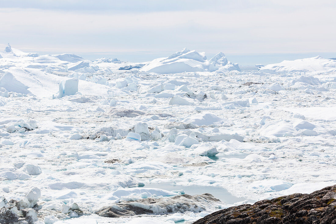 Sunny melting glacial ice Atlantic Ocean Greenland