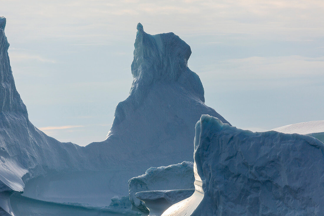 Sunny majestic iceberg formations Greenland