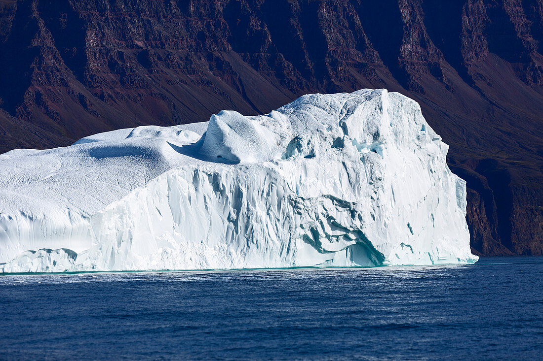 Large iceberg on blue Atlantic Ocean Greenland