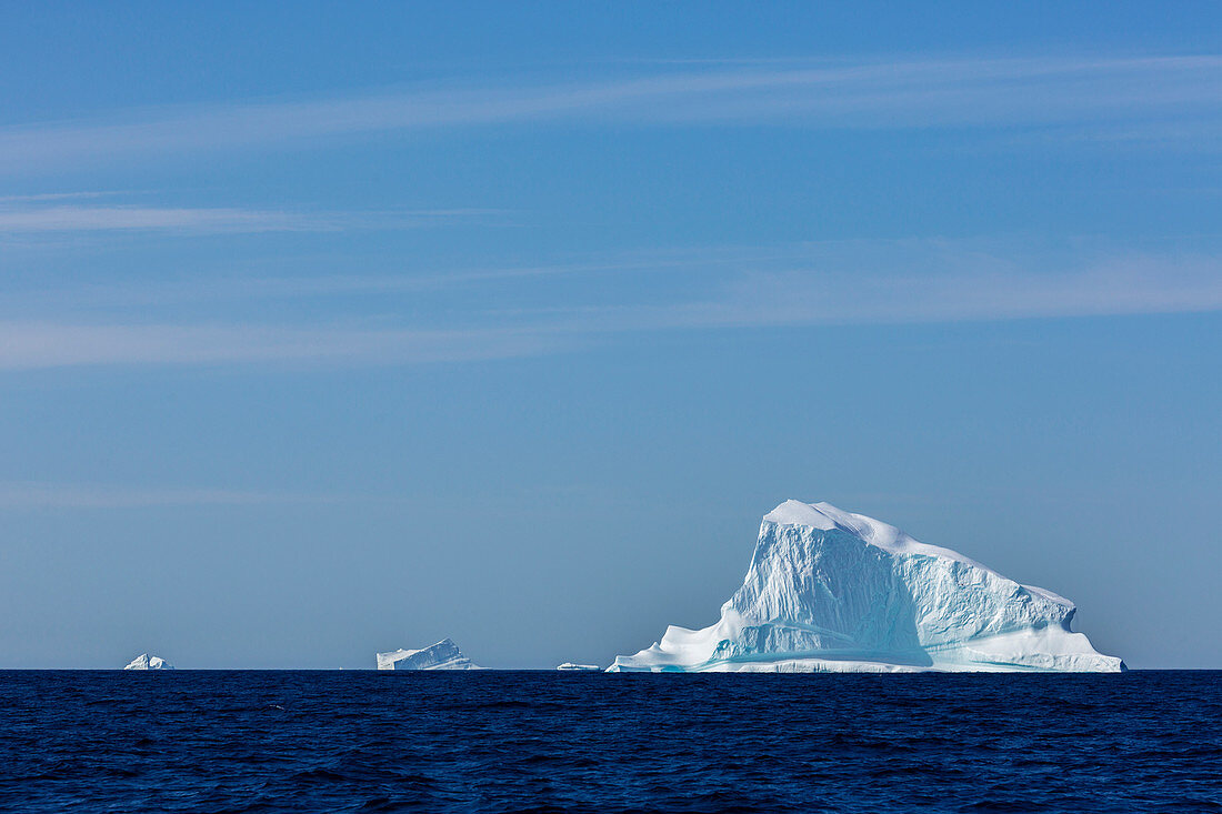 Majestic iceberg over blue Atlantic Ocean Greenland