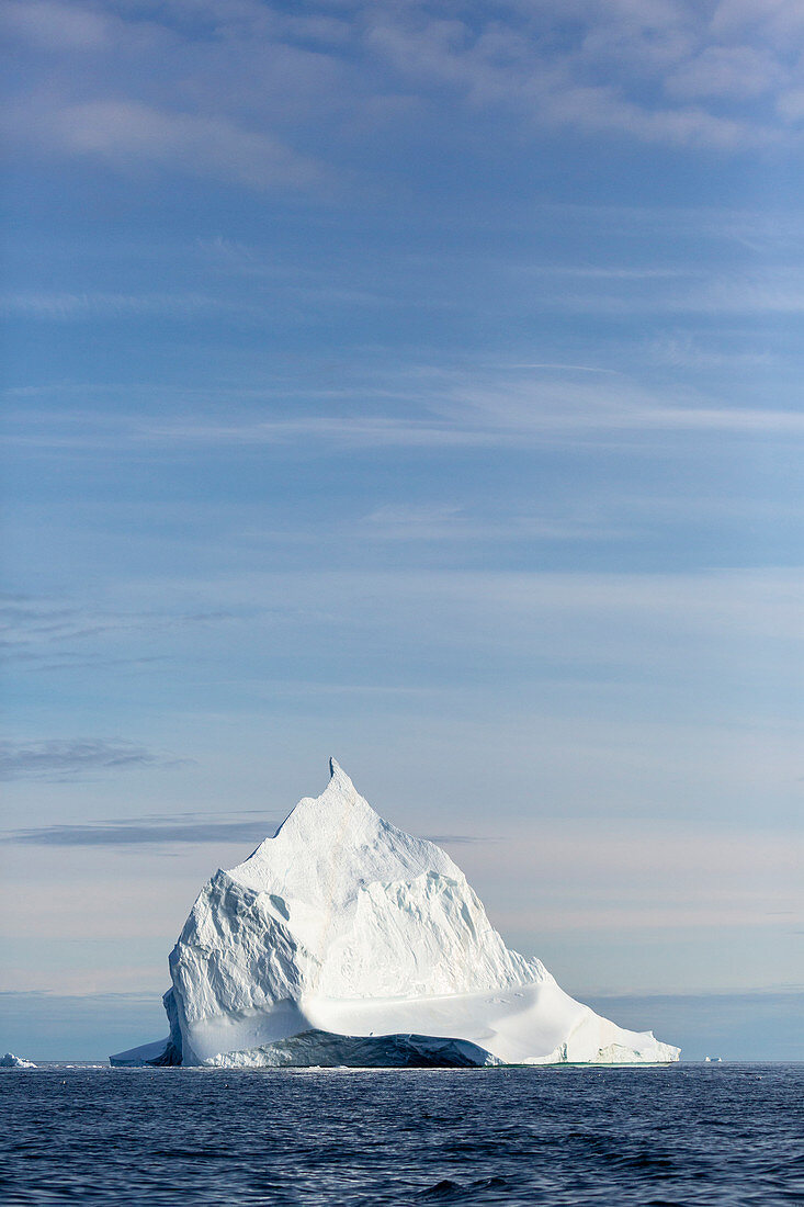 Majestic iceberg formation on blue