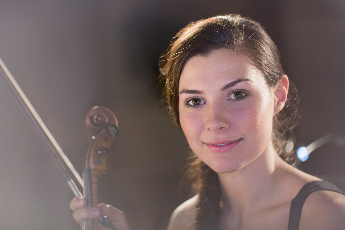 Portrait of smiling violinist