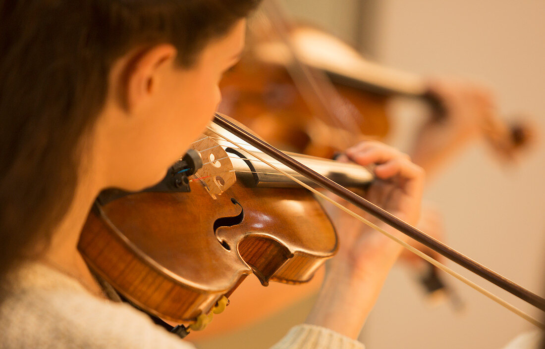 Violinist performing