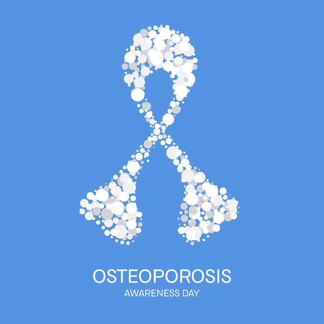 Osteoporosis awareness ribbon, conceptual illustration