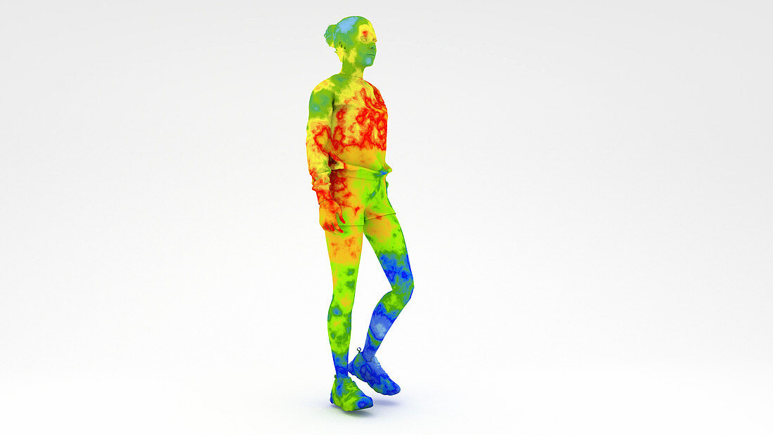 Human thermogram, conceptual illustration