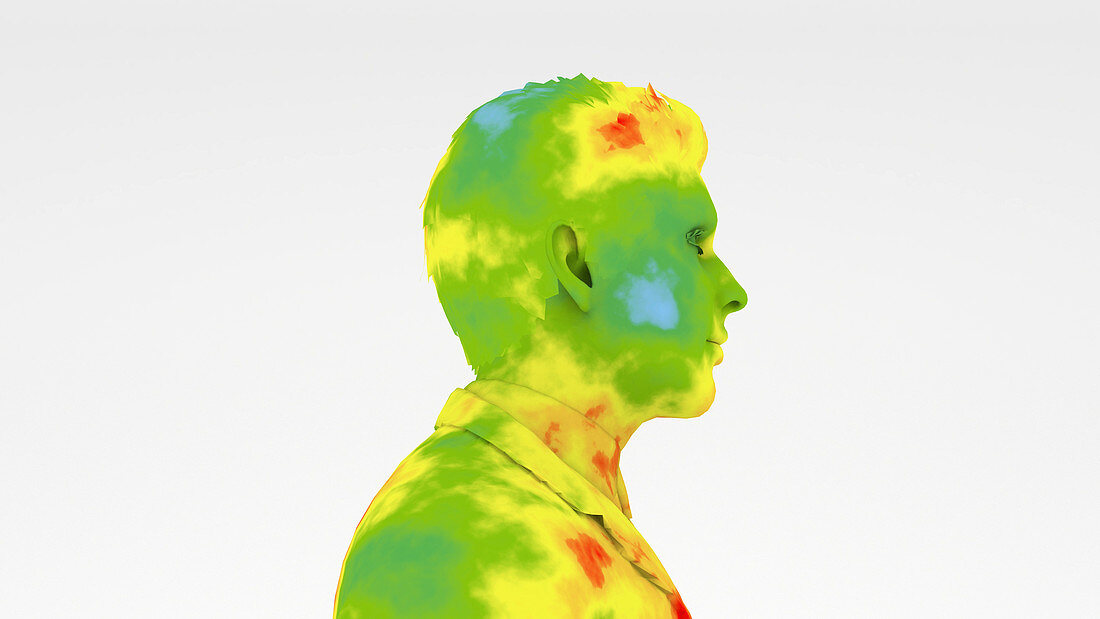 Human thermogram, conceptual illustration