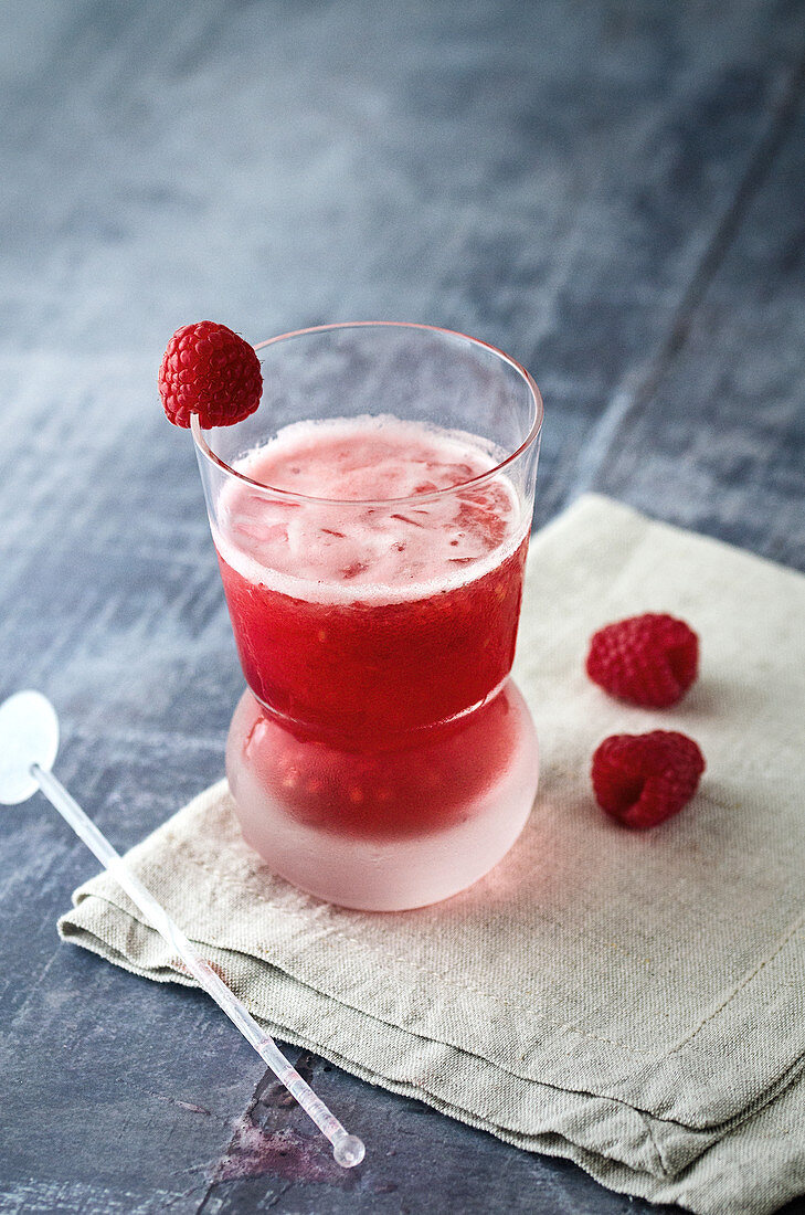 Spiced rum raspberry cocktail