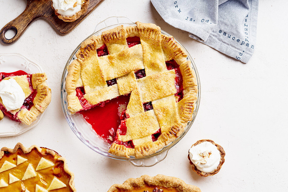 Variety of thanksgiving pies